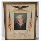 Framed Ww2 U S Navy Soldier Service Poster