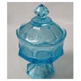 Vtg Coin Glass Lidded Candy Dish