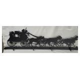 Stagecoach Large Metal Wall Art W/ Hooks