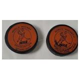 2 Cleveland Crusaders Hockey Pucks
