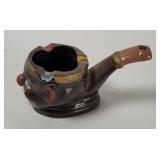 Vtg Black Americana Pipe Shaped Ashtray Japan