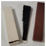 3 Vtg Japanese Lace Folding Fans