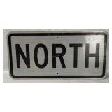 North Metal Road Sign
