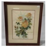 Framed Floral Artwork Signed Robert Laessig