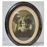 Antique Oval Framed Young Girl Photo