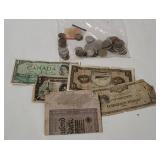 Vtg Foreign Coins & Currency