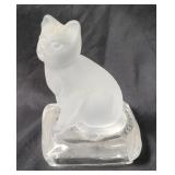 Frosted Glass Cat Figurine