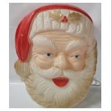 Vtg Blow Mold Lighed Santa Head