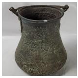 Antique Ottoman Engraved Copper Bucket
