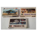 3 Revell Model Kits 1/72 - Heinkel, Fokker