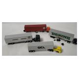 4 Diecast/ Plastic Semi Truck Models
