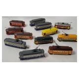 12 Assorted H O Scale Streetcars