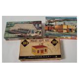 3 Plasticville H O Scale Models - Factory, Police
