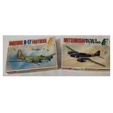 2 Kawai Model Plane Kits 1/100 - B-17, Ki-46-3