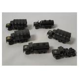 6 Roco Small Plastic Military Trucks