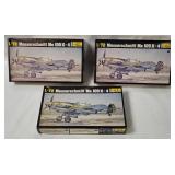 3 Heller Messerschmitt Model Kits1/72