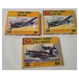 3 Revell Model Kits 1/144 - Focke Wulf, Corsair