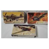 3 Airfix Model Kits 1/72- Warhawk, Airacobra, Yak9