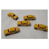5 Taxi Cab Small Model Cars
