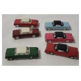 6 Small Plastic Classic Coupe Cars