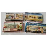 4 Plasticville H O Scale Models - Gas Station Etc.