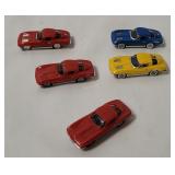 5 Monogram Corvette Small Plastic Cars