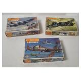 3 Matchbox Model Kits 1/72- Junkers, Messerschmitt