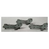 3 Plastic Marines Helicopters Missing Rotor Blades