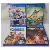 4 PS4 Games - 2k, The show, Madden