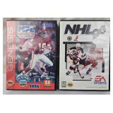 NFL Football '94 & NHL 96 Sega Genesis Games