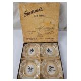 Vintage Federal Glass 4pc Sportsman Ashtrays