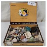 Cigar Box W/ Assorted Mineral Specimens