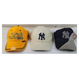 3 New York Hats - Yankees & NY 2002