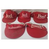 5 VTG Budweiser Hats - King Of Beers & More