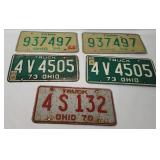 1970's Ohio Farm & Truck License Plates