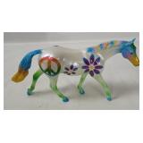 Peace Sign Horse Plastic Figurine
