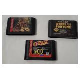 3 Sega Genesis Games- 6-pak, Brutal, Wheel Fortune