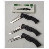 3 Frost Green Beret Pocket Knives