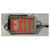 Exit Lighted Sign, Metal & Glass