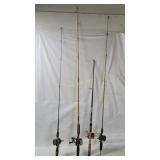 4 Fishing Rods/ Reels - Shakespeare, Daiwa