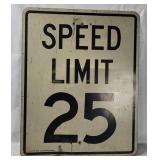 Speed Limit 25 Metal Street Sign