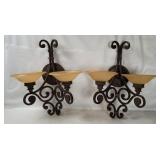 Pair Of Double Light Wall Sconces