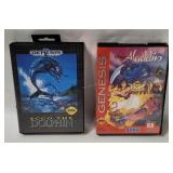 2 Sega Genesis Games - Aladdin, Ecco Dolphin