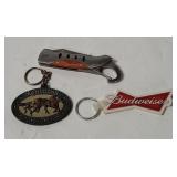 Pocket Knife, Budweiser & Kentucky Keychains