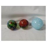 3 Art Glass Spheres