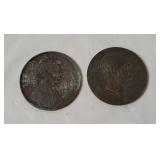 2 Oversized Abraham Lincoln Coins