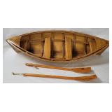 3 Foot Wooden Model Diplay Boat W/ Oars
