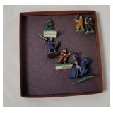 Mini Metal Figures - Knights, Samurai, Wizard