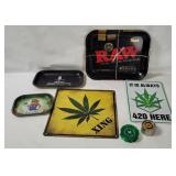 Rolling Trays, Grinders, Pot Leaf Signs