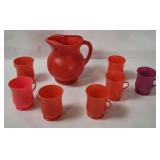 Vtg Kool-aid Plastic Pitcher W/ Cups